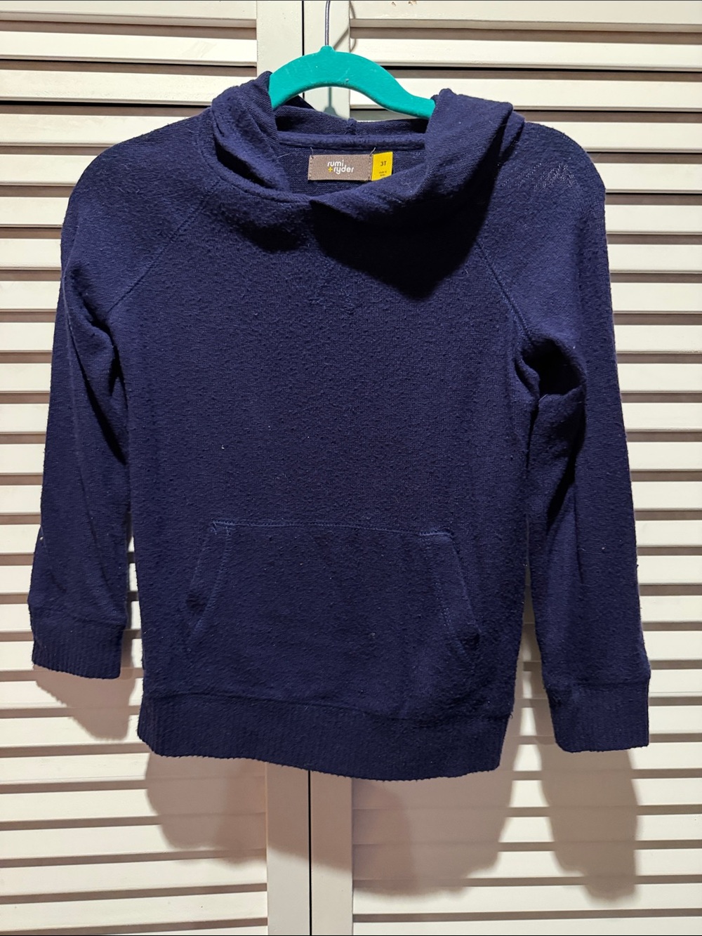 Kids Navy Funnel Neck Hoodie Sweatshirt